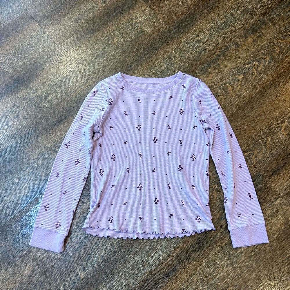 Cat & Jack Lavender Floral Long Sleeve Tee